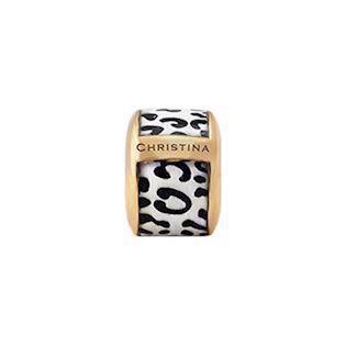 Christina Leopard charm – forgyldt sølv, 6 mm til Classic læderarmbånd